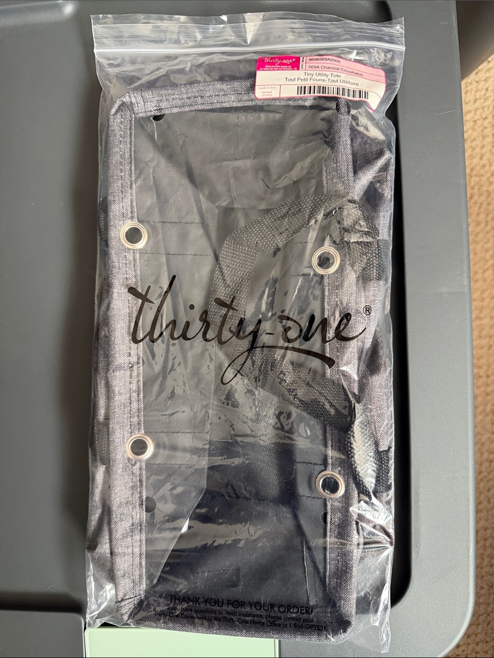 thirty-one Charcoal Tiny Utility Tote